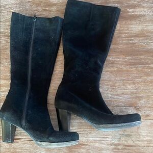 Waterproof black suede women’s boots